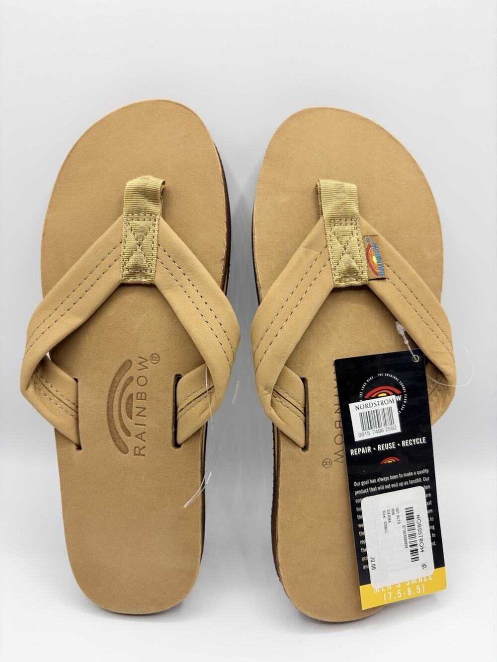 Rainbow Sandals Flip Flops 301ALTS Men’s Size US 8 Small Sierra Brown NWT